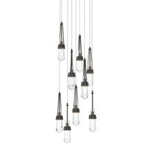  131108-SKT-LONG-14-ZM0434 - Link 9-Light Clear Glass Pendant