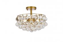  1107F14BR - Savannah 14 Inch Flush Mount in Brass