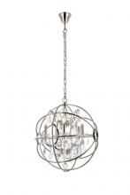  1130D20PN/RC - Geneva 5 Light Polished Nickel Pendant Clear Royal Cut Crystal