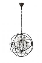  1130D25DB/RC - Geneva 6 Light Dark Bronze Chandelier Clear Royal Cut Crystal