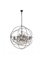  1130G43DB-GT/RC - Geneva 18 Light Dark Bronze Chandelier Golden Teak (Smoky) Royal Cut Crystal