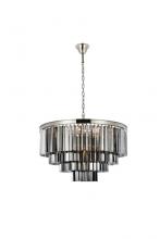  1201D32PN-SS/RC - Sydney 17 light polished nickel Chandelier Silver Shade (Grey) Royal Cut Crystal