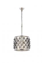  1206D14PN-SS/RC - Madison 4 Light Polished Nickel Pendant Silver Shade (Grey) Royal Cut Crystal