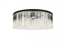  1208F43MB/RC - Sydney 10 light Matte Black Flush Mount Clear Royal Cut Crystal