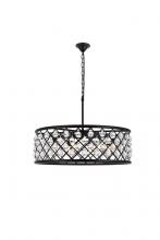  1213D32MB/RC - Madison 8 Light Matte Black Chandelier Clear Royal Cut Crystal