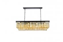  1232D50MB-GT/RC - Sydney 12 Light Matte Black Chandelier Golden Teak (Smoky) Royal Cut Crystal