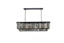  1232D50MB-SS/RC - Sydney 12 Light Matte Black Chandelier Silver Shade (Grey) Royal Cut Crystal