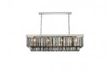  1232D50PN-SS/RC - Sydney 12 Light Polished Nickel Chandelier Silver Shade (Grey) Royal Cut Crystal