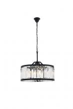  1233D28MB/RC - Chelsea 8 Light Matte Black Chandelier Clear Royal Cut Crystal