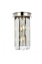  1238W8PN/RC - Sydney 2 Light Polished Nickel Wall Sconce Clear Royal Cut Crystal