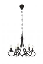  1452D22DB - Lyndon 6 light Dark Bronze Pendant