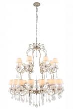  1471G44SL - Diana 24 Light Vintage Silver Leaf Chandelier Clear Royal Cut Crystal