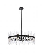  2200D32BK - Serena 32 Inch Crystal Round Chandelier in Black