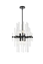  2502D17BK - Sienna 17 Inch Crystal Rod Pendant in Black