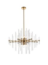  2502D31SG - Sienna 31 Inch Crystal Rod Pendant in Gold