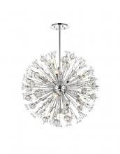  2550D32C - Vera 32 inch crystal starburst round pendant in chrome