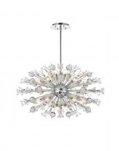  2550D36C - Vera 36 inch crystal starburst oval pendant in chrome