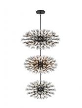  2550G48L3BK - Vera 48 inch three tiers crystal starburst chandelier in black