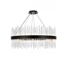  3000D32BK - Dallas 32 Inch Round Crystal Pendant in Black