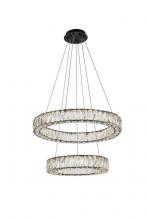  3503G24BK - Monroe 24 Inch LED Double Ring Pendant in Black