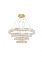  3503G41G - Monroe Integrated LED Chip Light Gold Chandelier Clear Royal Cut Crystal