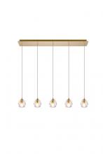  3505D32G - Eren 5 Lights Gold Pendant