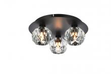  3509F12BK - Graham 3 Light Ceiling Lamp in Black