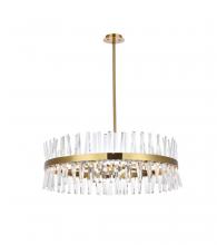  6200D36SG - Serephina 36 Inch Crystal Round Chandelier Light in Satin Gold