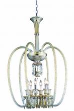  8906D27GT-GT/EC - Majestic 6 Light Golden Teak Chandelier Golden Teak (Smoky) Elegant Cut Crystal