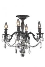  9204F17DB/RC - Rosalia 4 Light Dark Bronze Flush Mount Clear Royal Cut Crystal