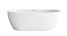  BT10770GW-BNK - 77 inch Soaking Bathtub in Glossy White with Brushed Nickel Trim