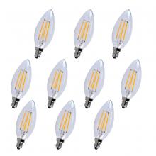  E12LED101-10PK - LED E12 CANDELABRA, 2700K, 300 degree, CRI80, ES, UL/CUL, 4W, 40W EQUIVALENT, 15000HRS