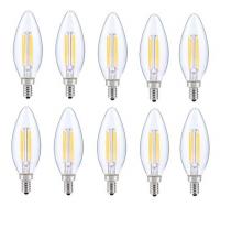  E12LED115-10PK - LED E12 CANDELABRA, BLUNT TIP, 3000K, 300 degree, CRI80, ES, UL, 6W, 60W EQUIVALENT, 15000HRS