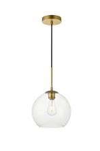  LD2212BR - Baxter 1 Light Brass Pendant with Clear Glass