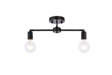  LD2348BK - Zane 2 Lights Black Flush Mount