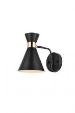  LD2353BK - Halycon 6 inch black wall sconce