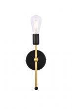  LD2356BKR - Keely 1 light black and brass wall sconce