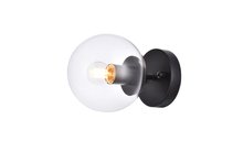  LD2450BK - Mimi Six Inch Dual Flush Mount and Bath Sconce in Black with Clear Glass