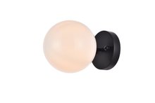  LD2451BK - Mimi six inch dual flush mount and bath sconce in black with frosted glass