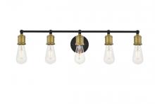  LD4028W29BRB - Serif 5 light brass and black Wall Sconce