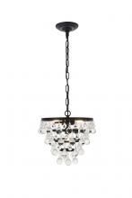  LD5016D13BK - Kora 3 Light Black Pendant