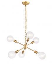  LD5034D16BR - Nolan 6 light Brass pendant