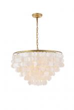  LD5050D24BR - Selene 6 Light Brass Pendant