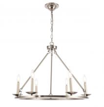 Elegant LD6010D26BN - Maine 6 light Burnished Nickel chandelier