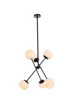  LD657D24BK - Axl 24 Inch Pendant in Black with White Shade