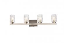  LD7028W32SN - Cassie 4 Lights Bath Sconce in Satin Nickel with Clear Shade