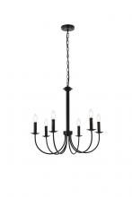  LD7040D26BK - Brielle 6 lights pendant in black