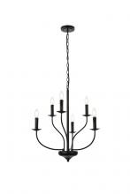  LD7046D24BK - Westley 6 lights pendant in black