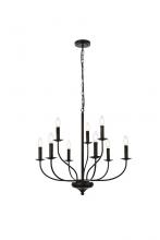  LD7047D28BK - Westley 9 lights pendant in black