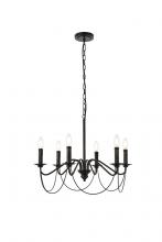  LD7048D24BK - Westley 6 lights pendant in black